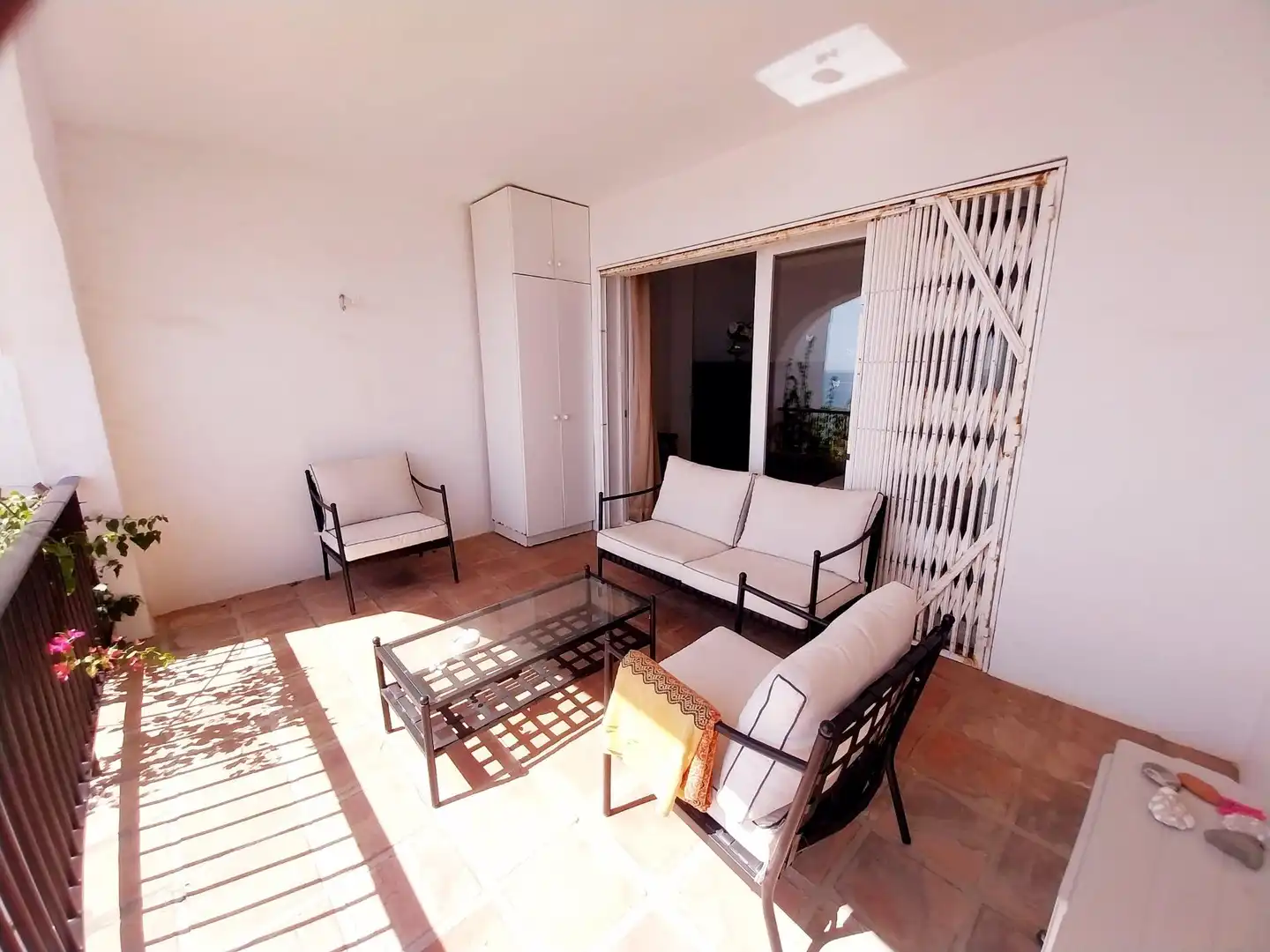 Terraza de Dúplex de alquiler en Mijas con Piscina comunitaria
