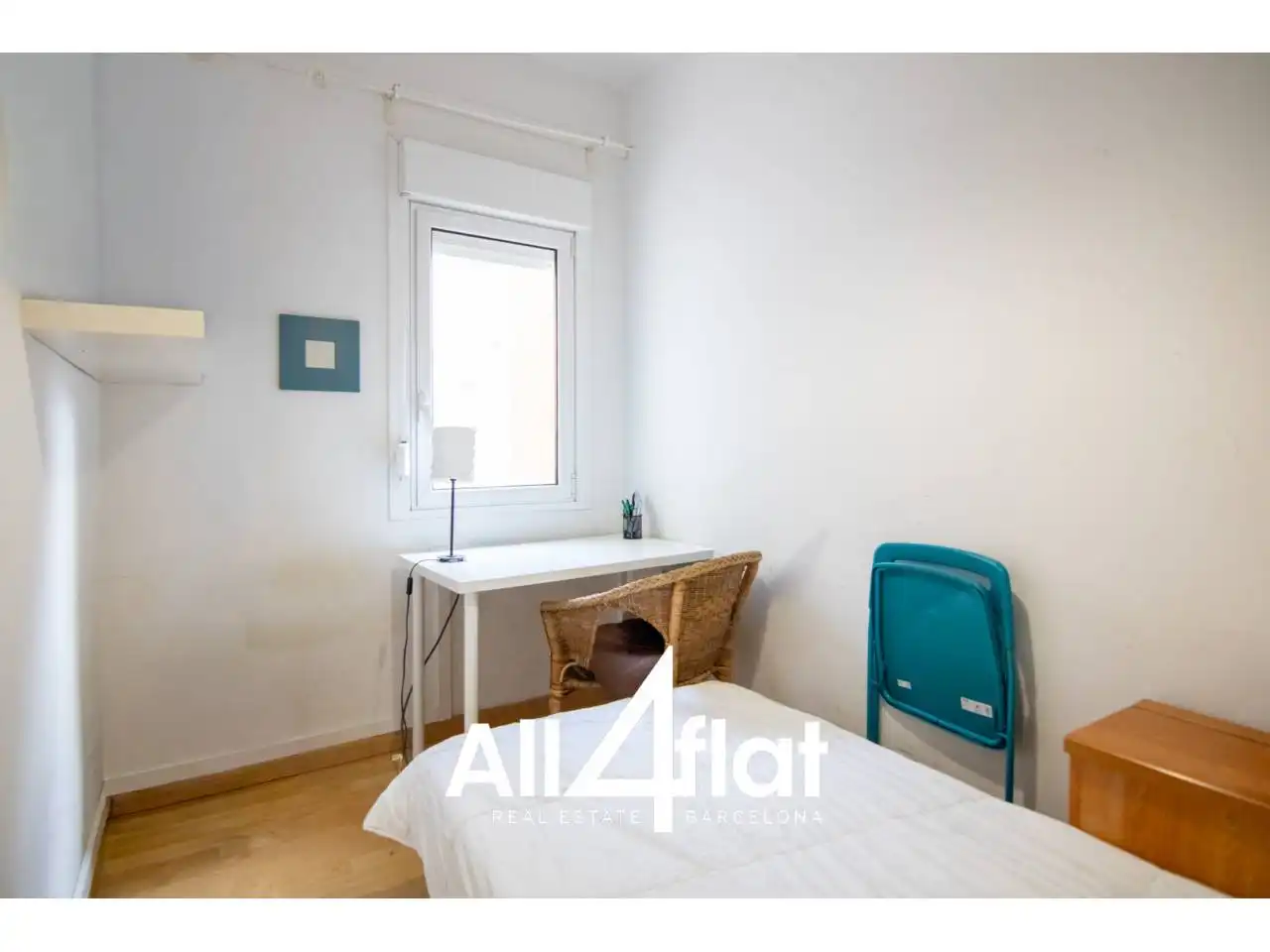 Schlafzimmer von Wohnung zur Miete in Barcelona mit Klimaanlage, Heizung und Parkett