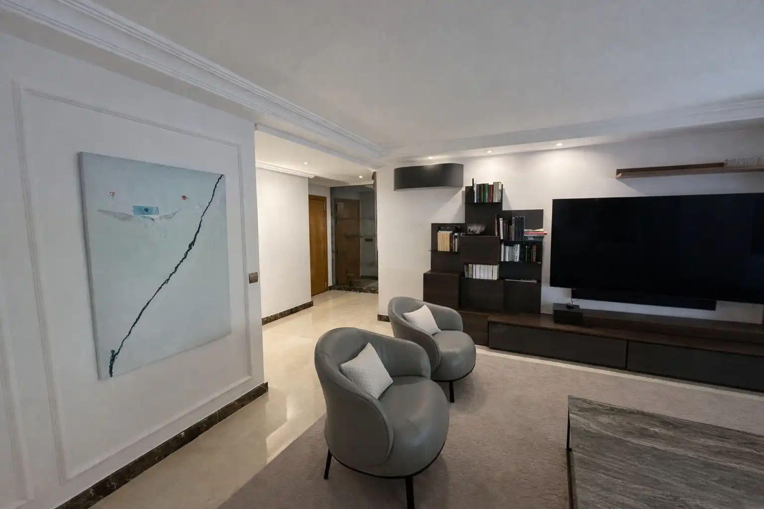 Wohnzimmer von Wohnung zum Verkauf in Madrid mit Klimaanlage, Heizung und Privatgarten