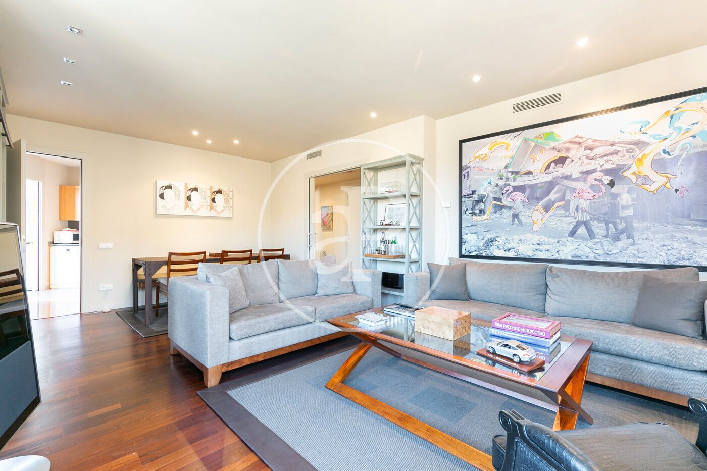 Living room of Flat to rent in  Barcelona Capital  with Air Conditioner, Heating and Furnished