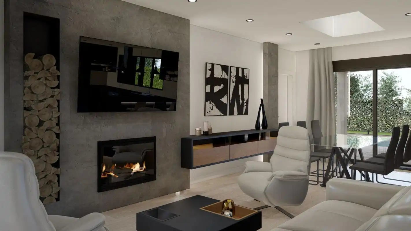 Sala de estar de Casa o chalet en venta en Nuevo Baztán con Calefacción, Jardín privado y Piscina