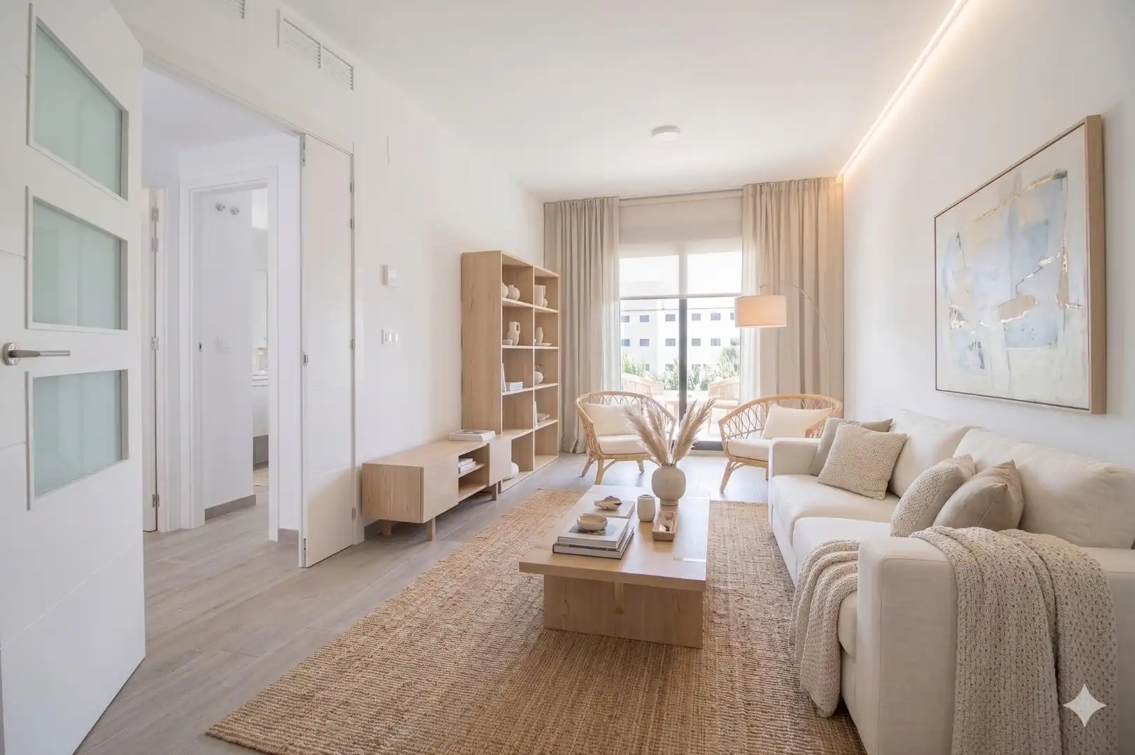 Sala de estar de Piso de alquiler en La Rinconada con Aire acondicionado, Jardín privado y Terraza