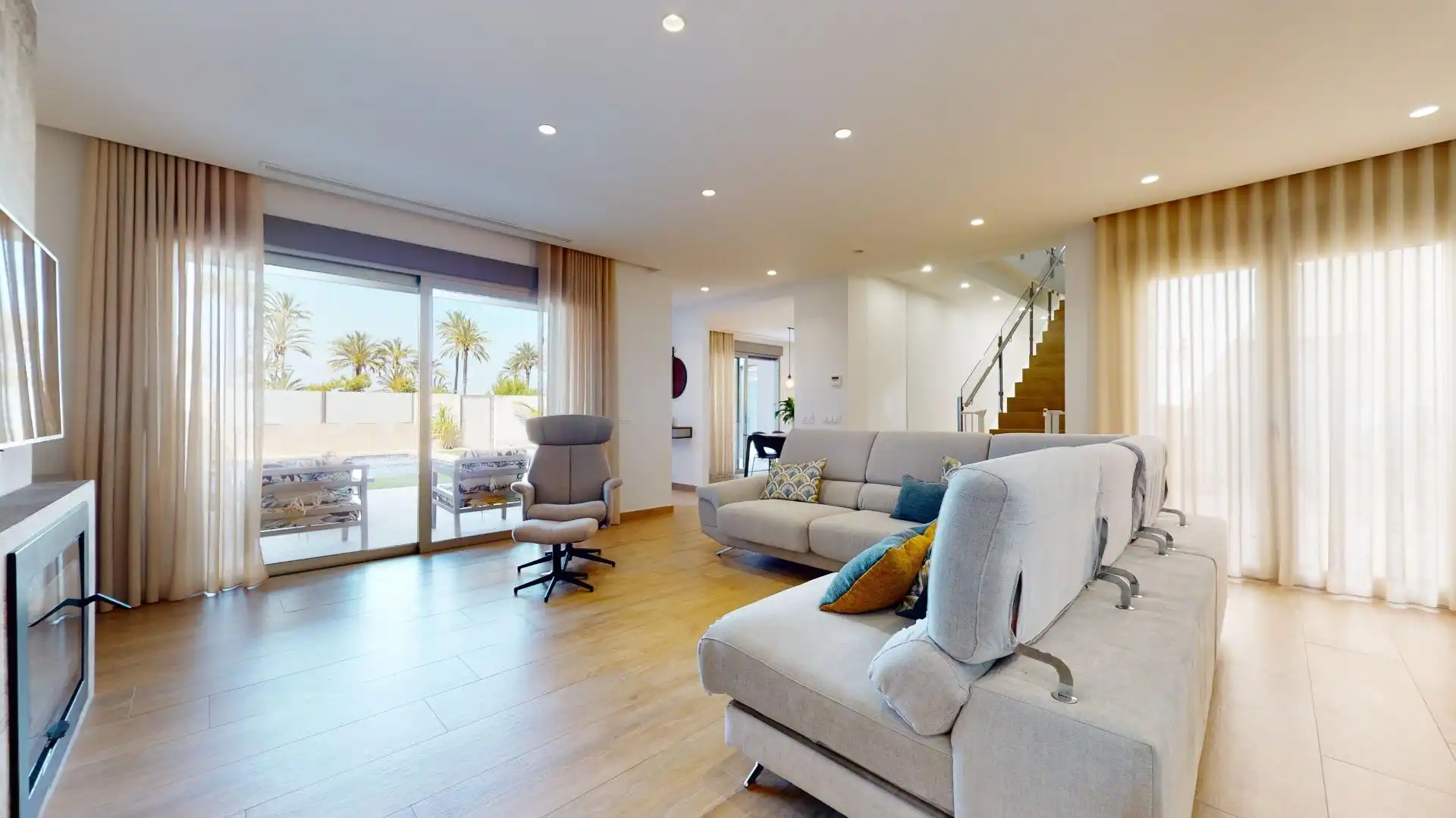 Wohnzimmer von Haus oder Chalet zum Verkauf in San Pedro del Pinatar mit Klimaanlage, Heizung und Privatgarten