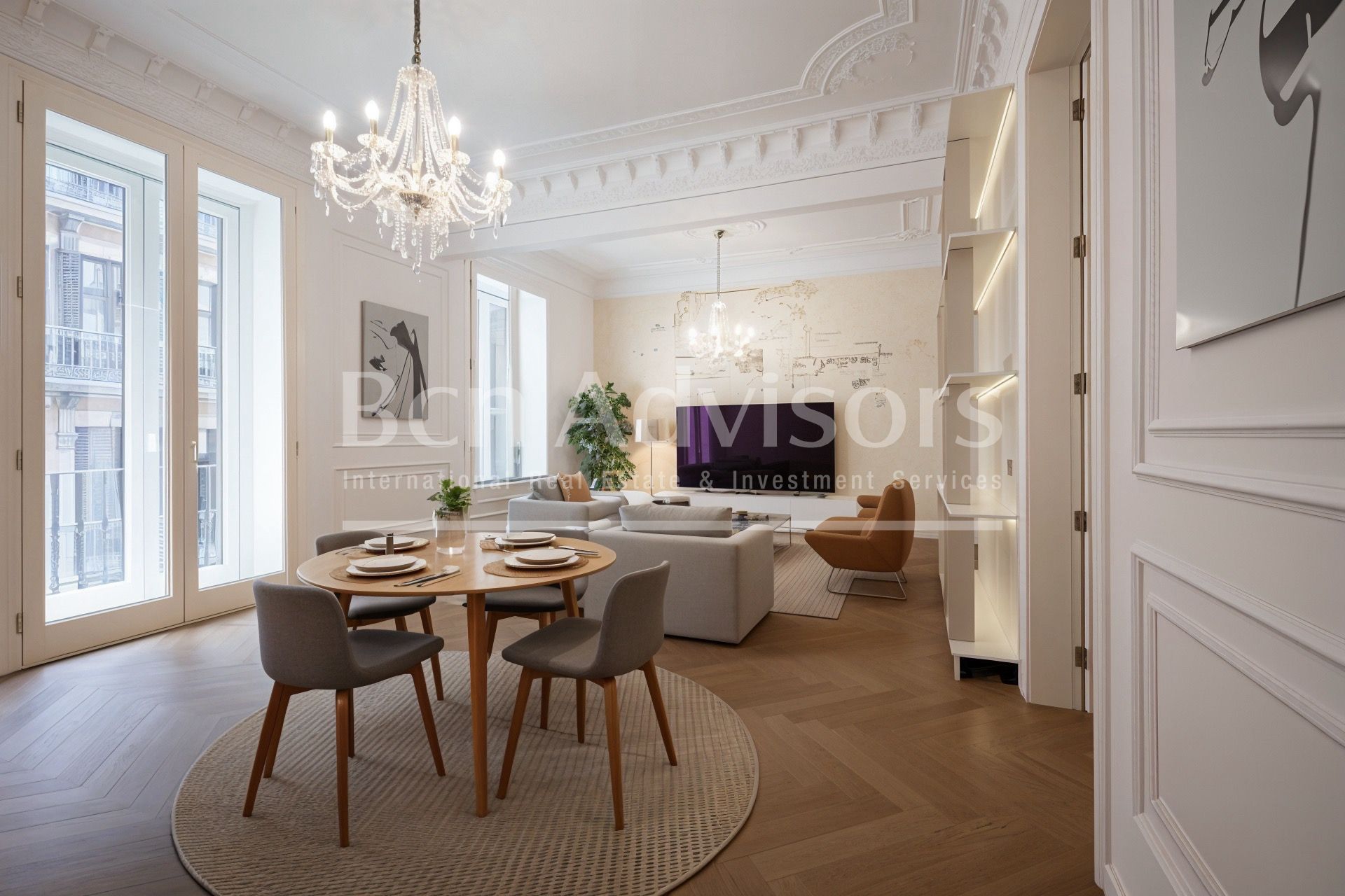 Sala d'estar de Apartament en venda en  Barcelona Capital amb Aire condicionat, Calefacció i Parquet