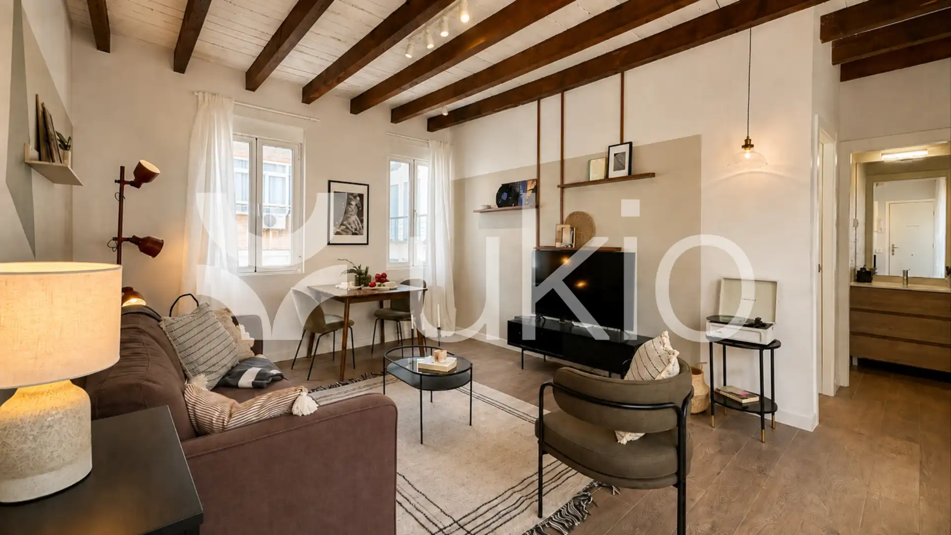 Living room of Apartments for rent in Madrid  with Air Conditioner, Heating and Furnished