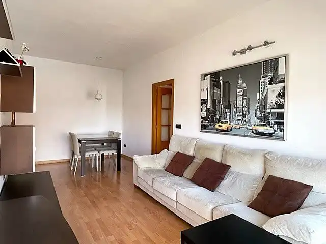 Living room of Flat for rent in Castelldefels  with Heating, Parquet flooring and Balcony