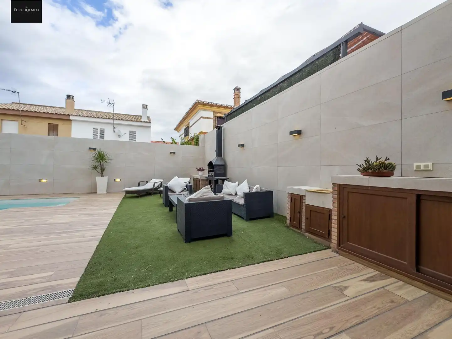 Terrassa de Casa adosada en venda en Las Gabias amb Aire condicionat, Calefacció i Jardí privat
