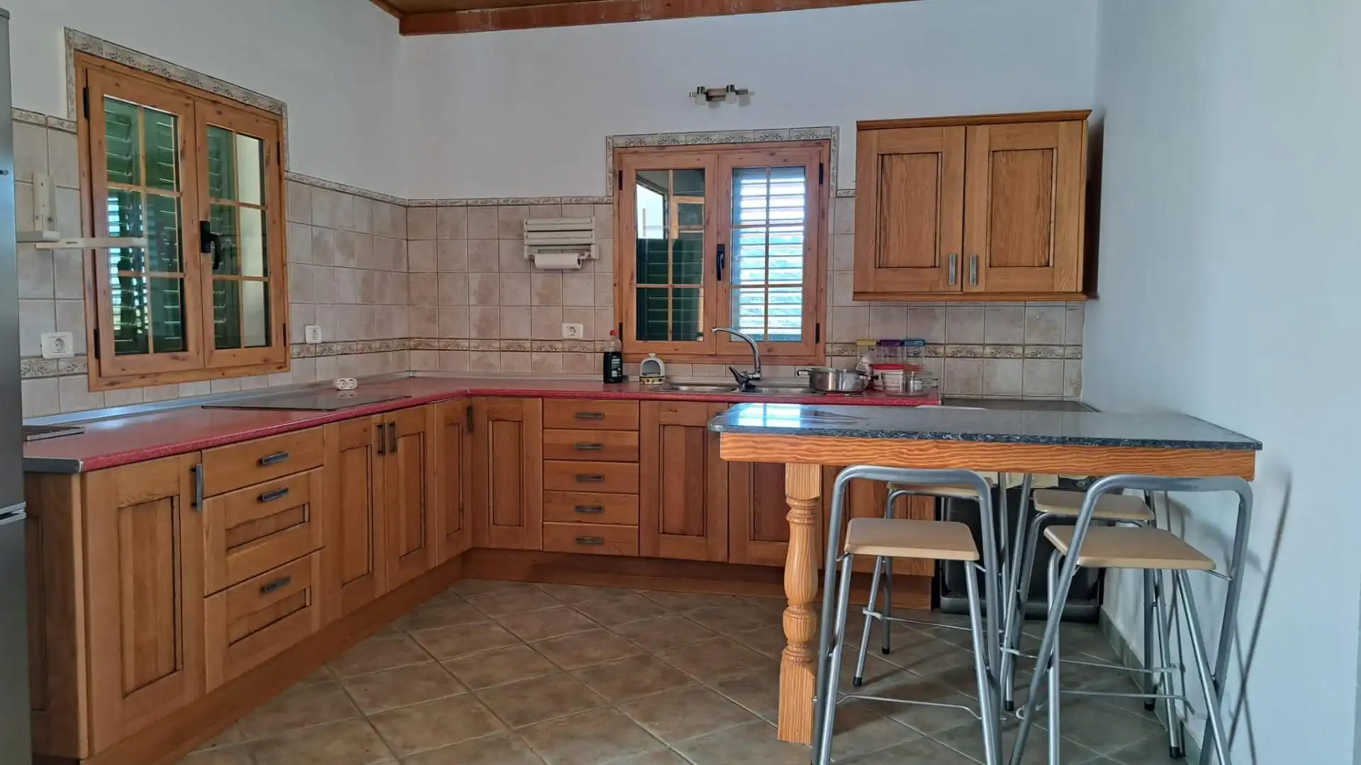 Küche von Haus oder Chalet zur Miete in Valleseco mit Privatgarten und Balkon