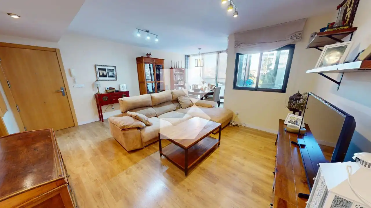 Wohnzimmer von Wohnung zum Verkauf in Alicante / Alacant mit Klimaanlage, Parkett und Terrasse