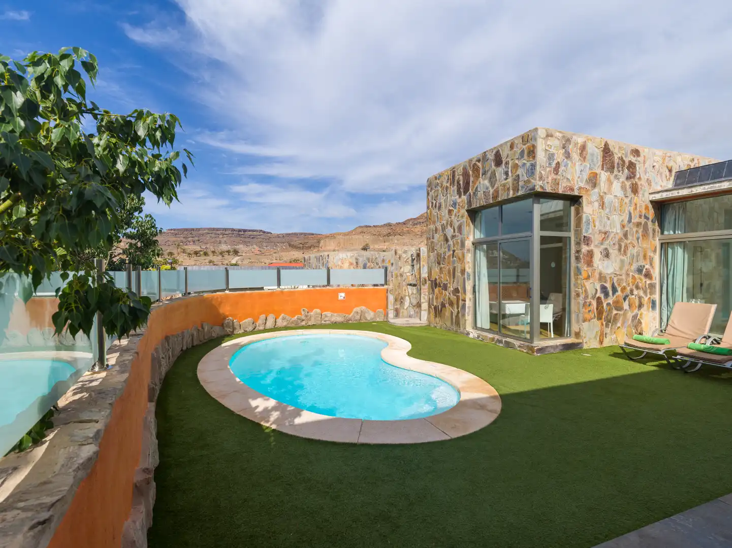Piscina de Casa o xalet de lloguer en Mogán amb Aire condicionat, Calefacció i Jardí privat
