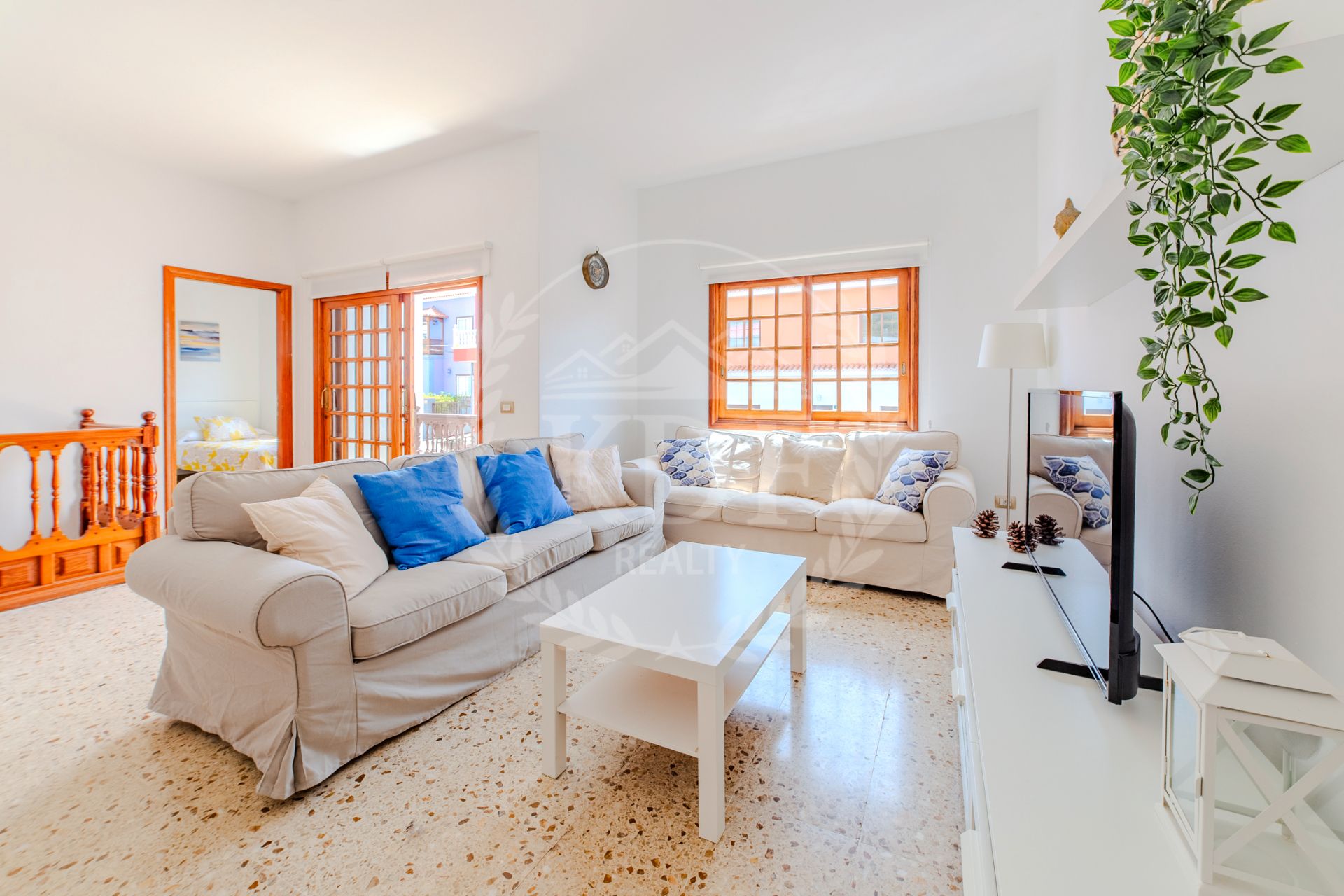 Wohnzimmer von Einfamilien-Reihenhaus miete in Tegueste mit Privatgarten, Terrasse und Abstellraum