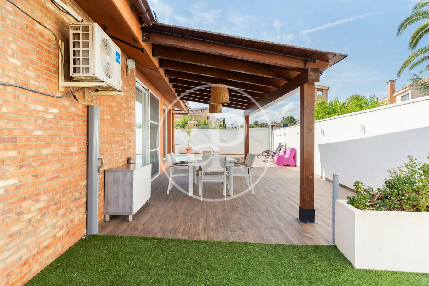 Terraza de Casa o chalet en venta en Riba-roja de Túria con Aire acondicionado, Calefacción y Jardín privado