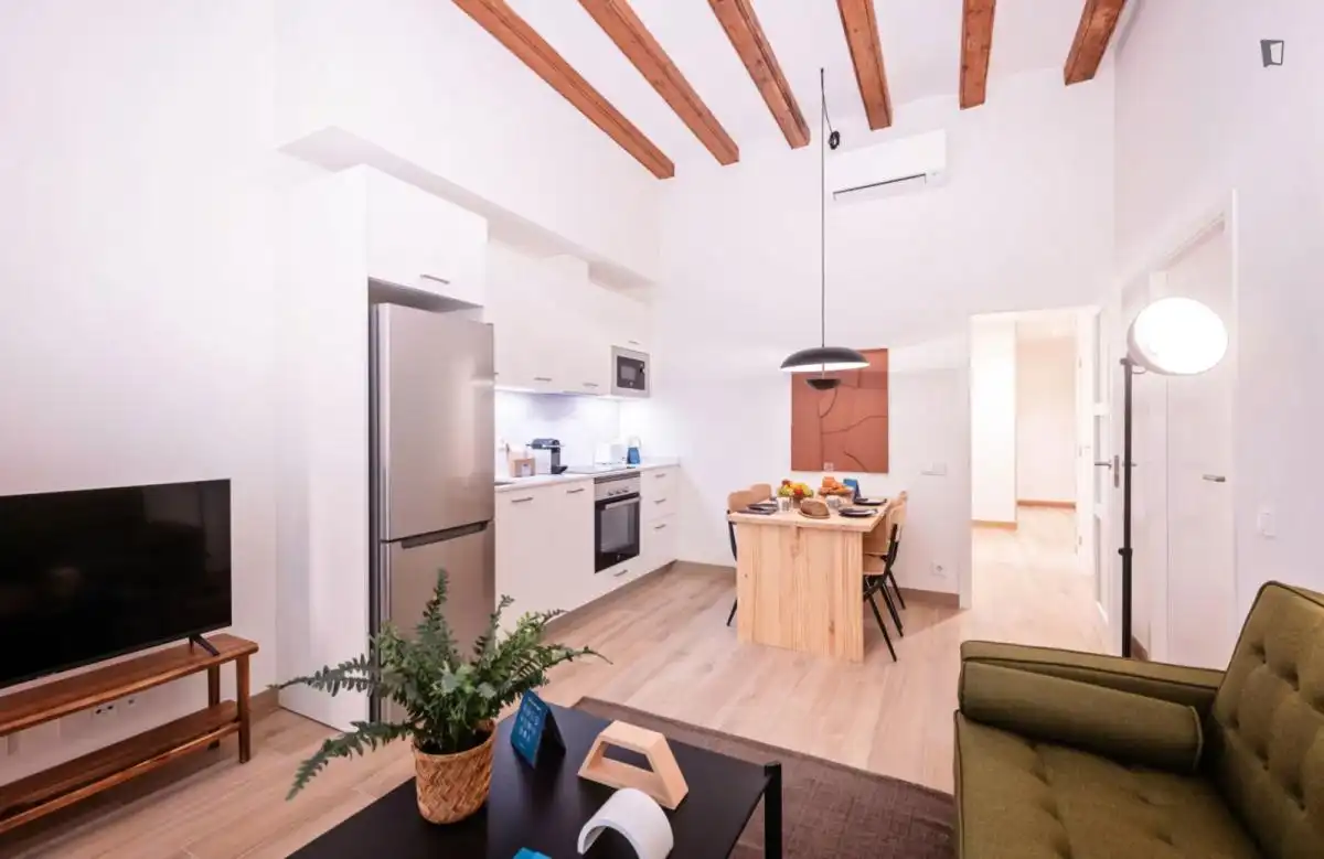 Cocina de Apartamento de alquiler en Barcelona con Amueblado, Horno y Lavadora