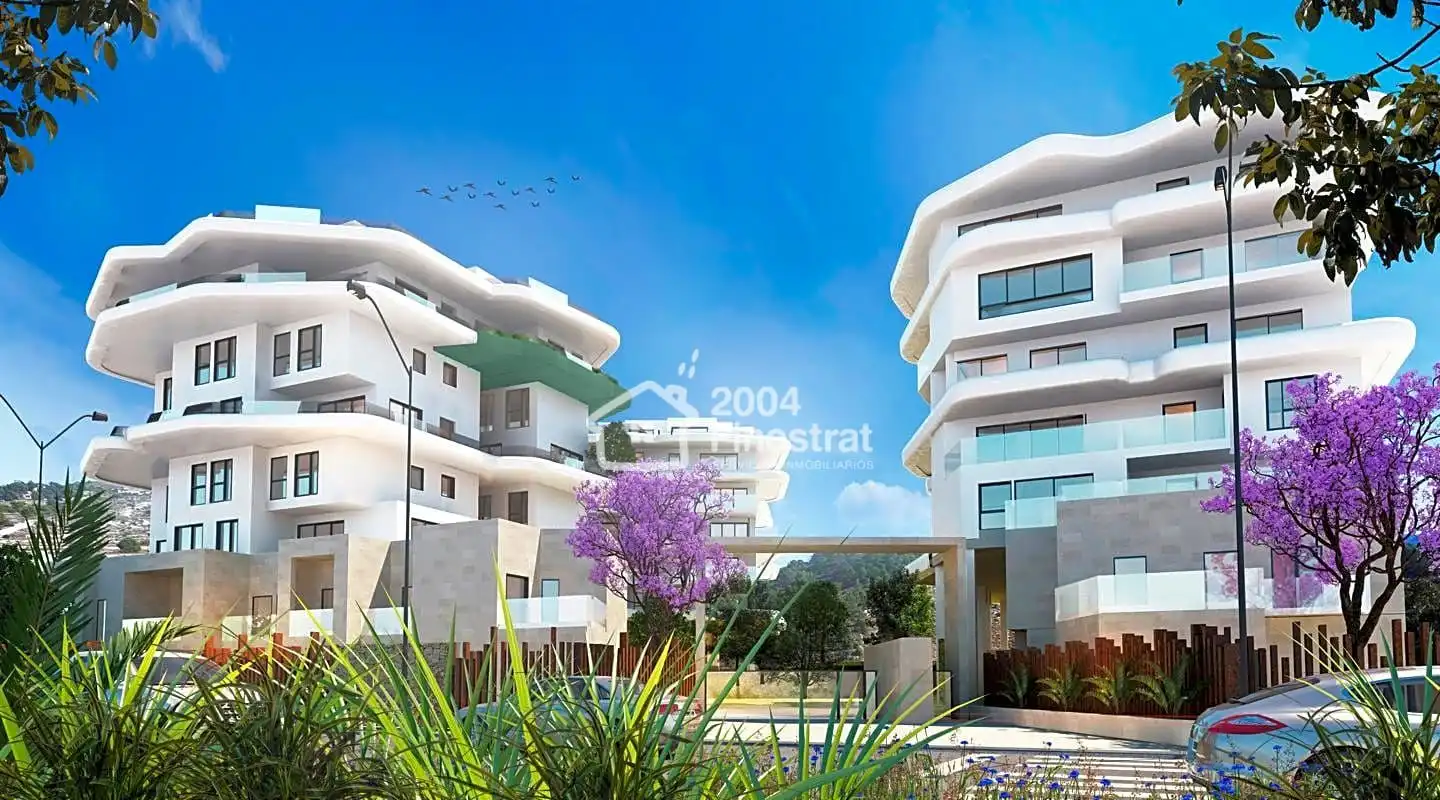 Exterior view of Flat for sale in Villajoyosa / La Vila Joiosa  with Air Conditioner, Terrace and Community pool