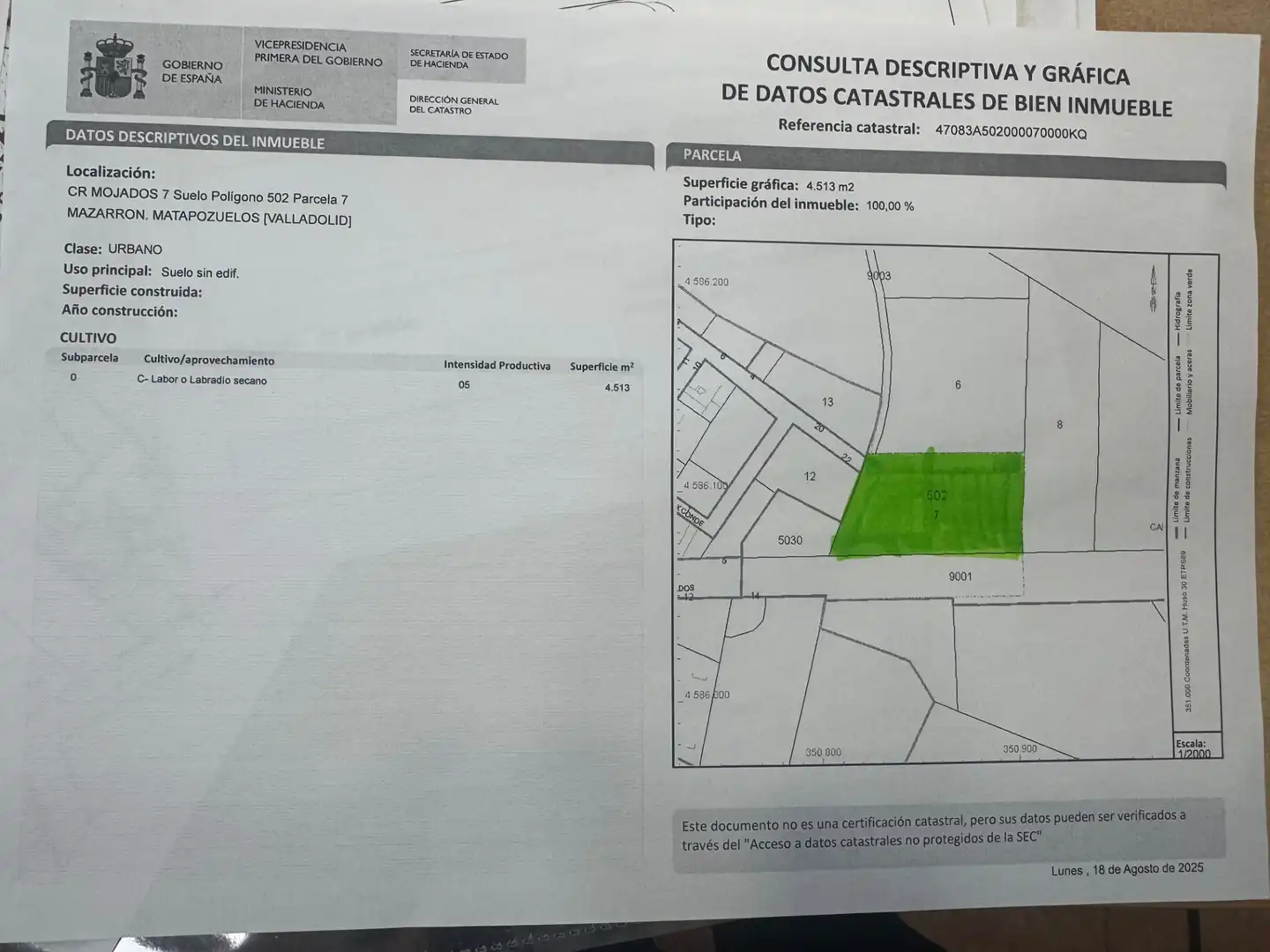 Residencial en venta en Matapozuelos