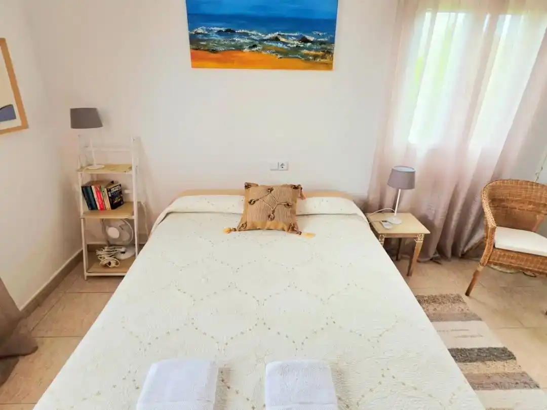 Schlafzimmer von Wohnung zur Miete in Gata de Gorgos mit Klimaanlage, Privatgarten und Schwimmbad