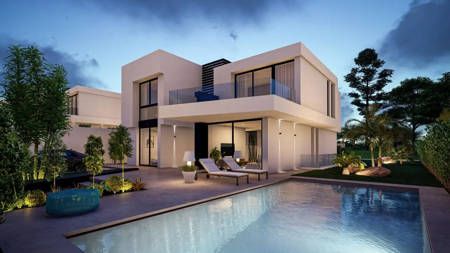 Exterior view of Houses for sale in La Nucia  with Private garden, Terrace and Swimming Pool