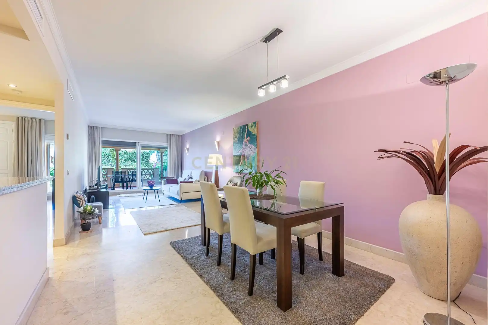 Dining room of Apartments for rent in Marbella  with Air Conditioner, Private garden and Washing machine