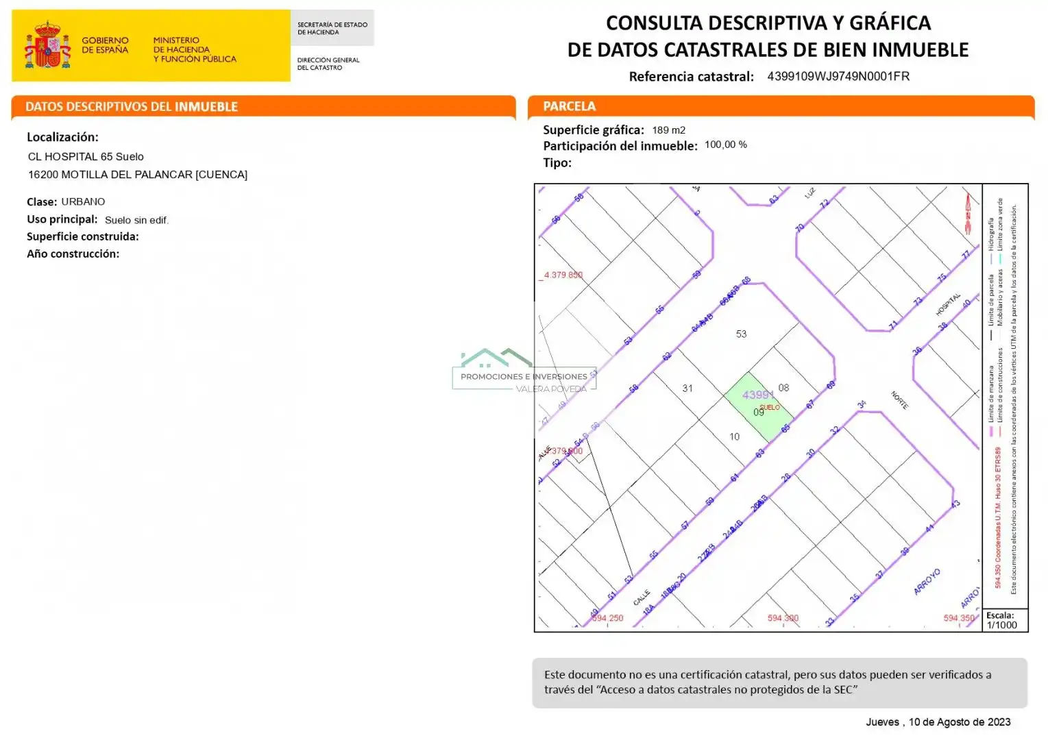 Residencial en venta en Motilla del Palancar