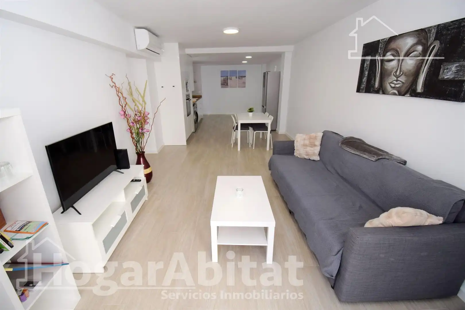 Wohnzimmer von Dachboden zum Verkauf in Burriana / Borriana mit Klimaanlage, Heizung und Terrasse
