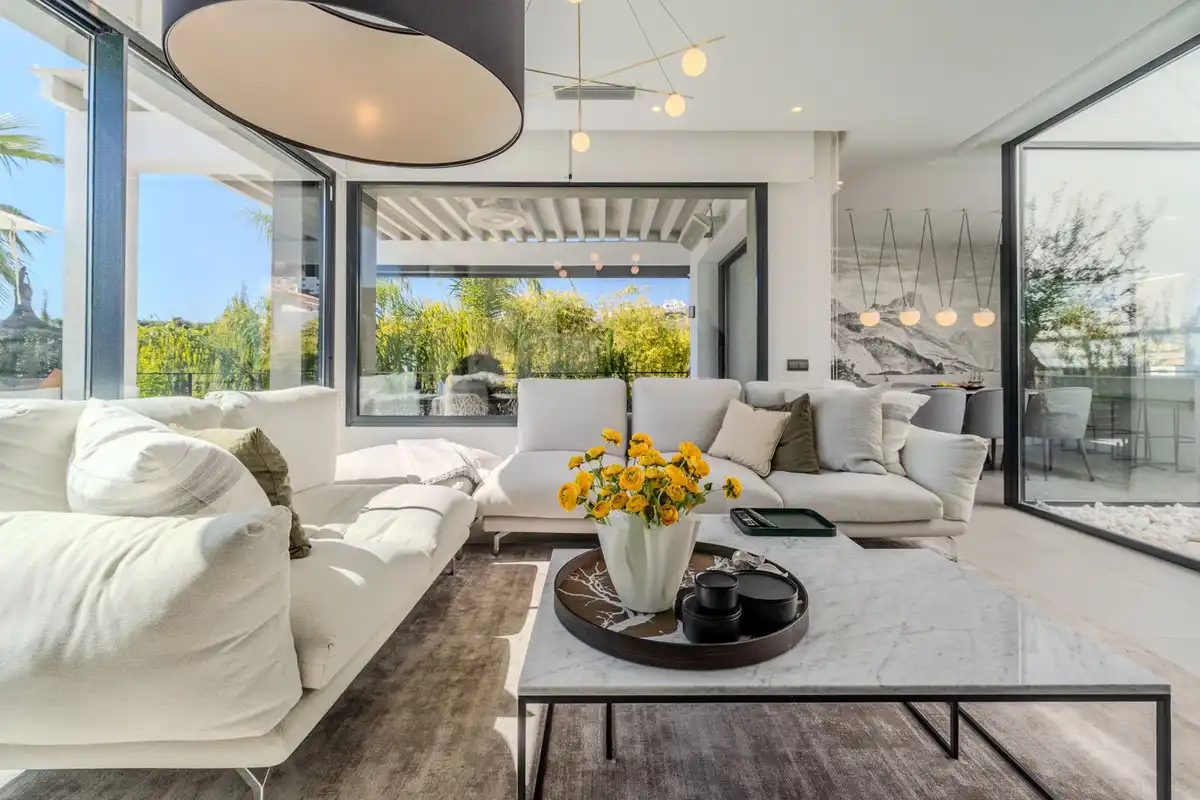 Living room of Houses for sale in Mijas  with Air Conditioner, Private garden and Terrace