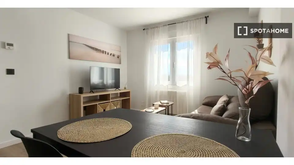 Sala de estar de Apartamento para compartir en Zaragoza con Aire acondicionado, Terraza y Amueblado