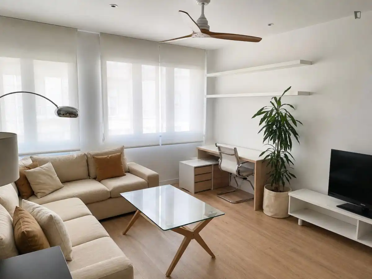 Wohnzimmer von Wohnungen zur Miete in Madrid mit Heizung, Möbliert und Waschmaschine