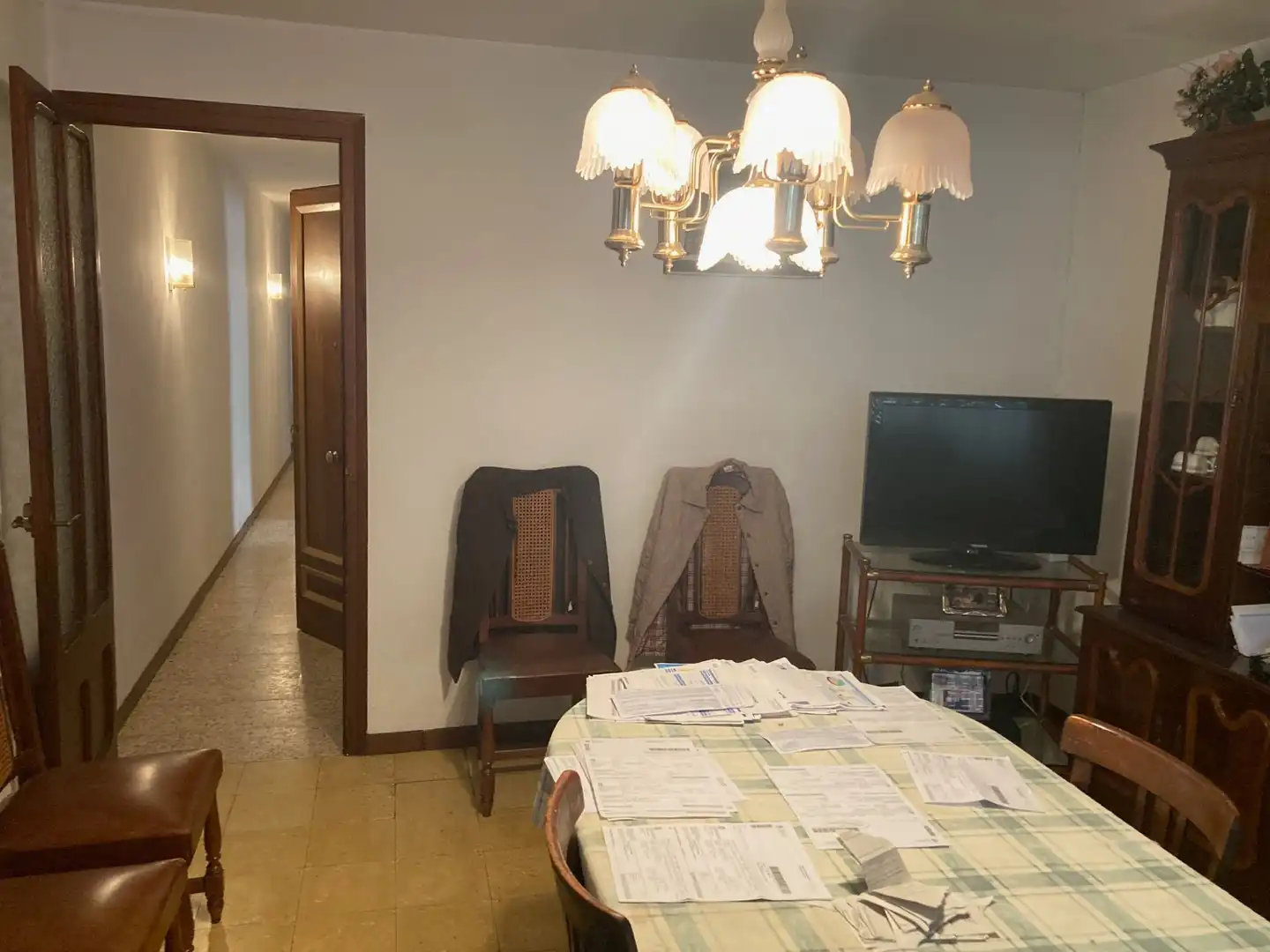 Menjador de Casa o xalet en venda en Vilanova de Bellpuig amb Calefacció, Terrassa i Moblat