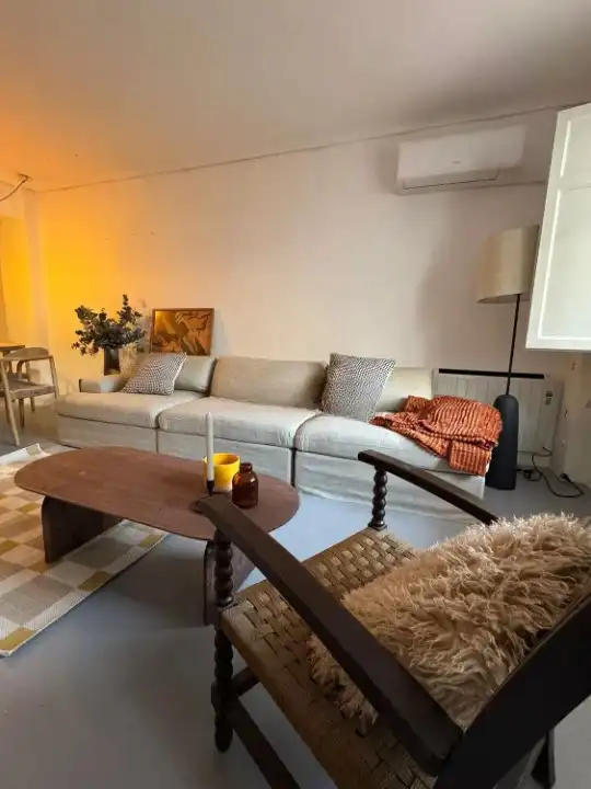 Wohnzimmer von Wohnung zur Miete in Valencia mit Klimaanlage, Heizung und Privatgarten