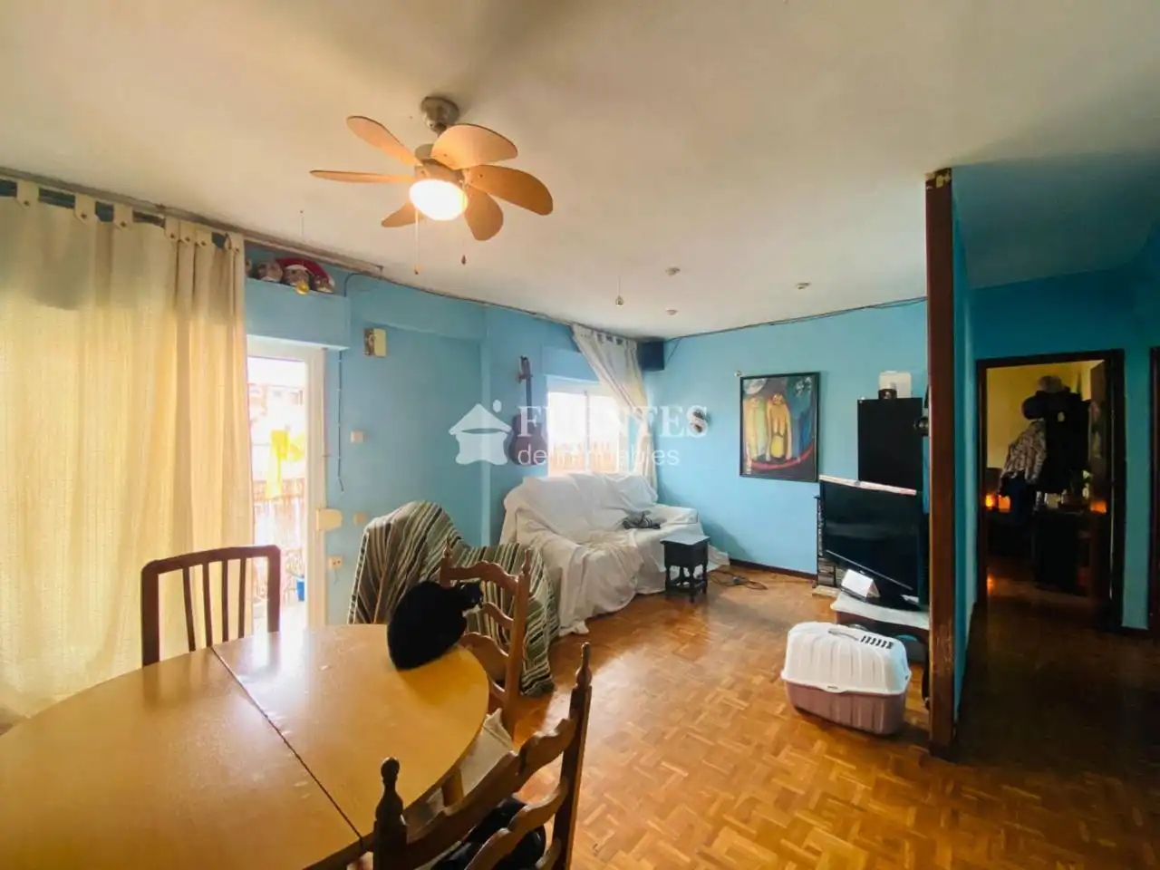 Wohnzimmer von Wohnung zum Verkauf in Alicante / Alacant mit Parkett und Terrasse