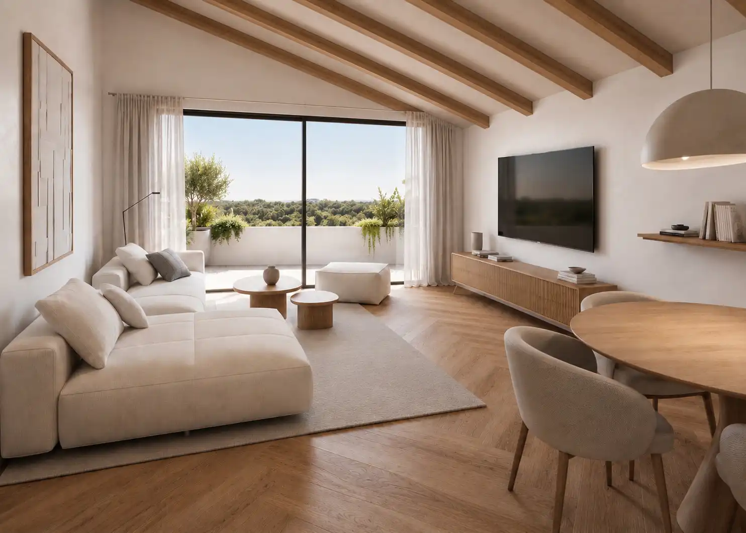 Sala de estar de Ático en venta en Cabrils con Aire acondicionado, Calefacción y Parquet