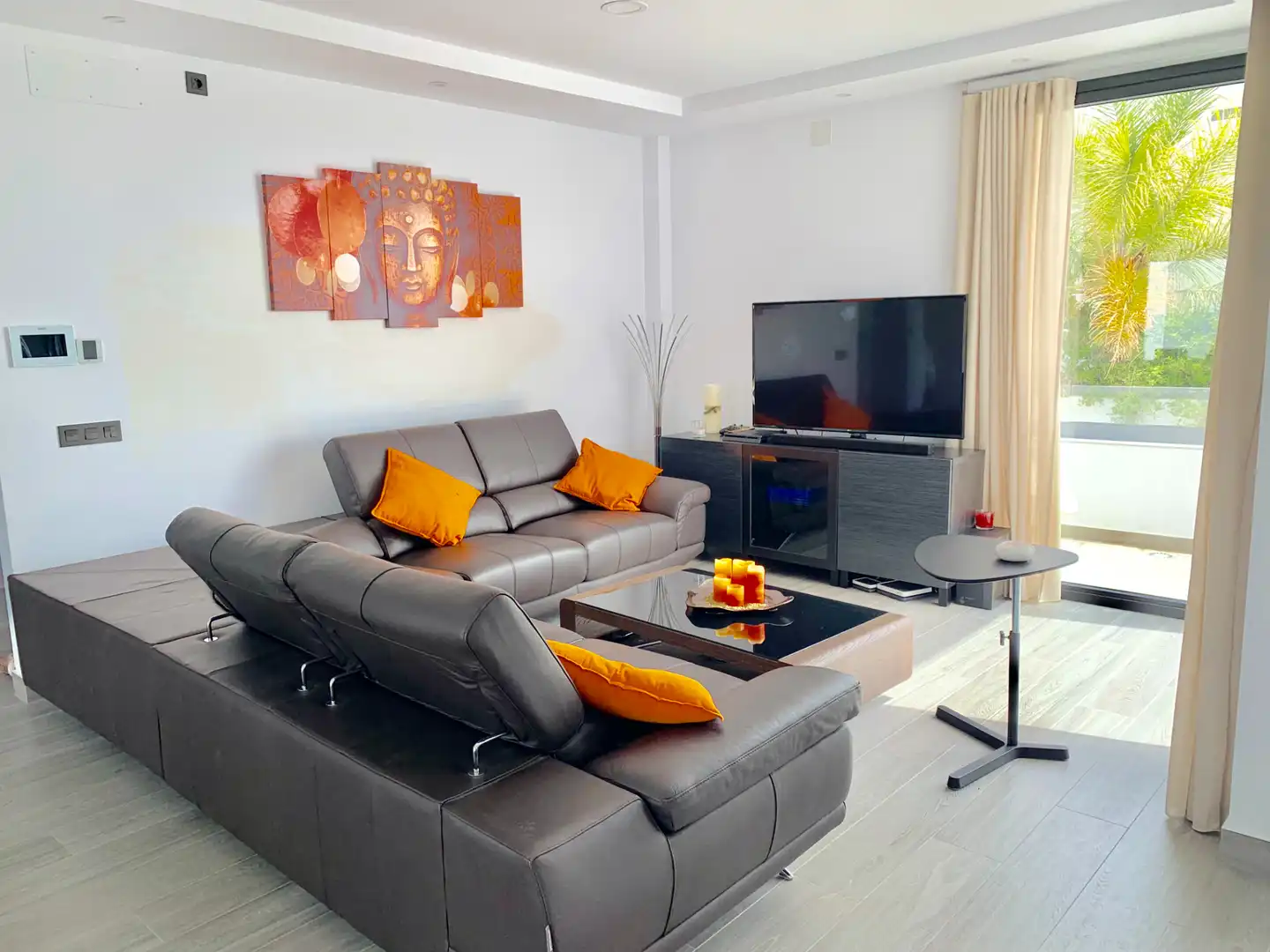 Living room of Houses for rent in Nerja  with Air Conditioner, Private garden and Terrace