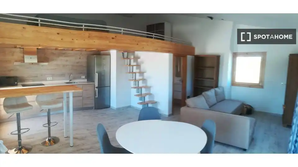 Cocina de Apartamento para compartir en Inca con Aire acondicionado, Terraza y Amueblado