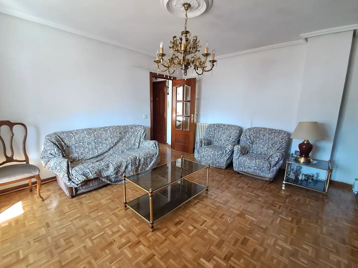 Sala de estar de Piso en venta en Valladolid con Calefacción, Parquet y Terraza