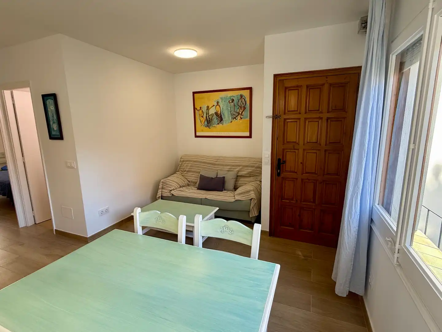 Wohnzimmer von Wohnung zur Miete in Palafrugell mit Klimaanlage, Parkett und Terrasse