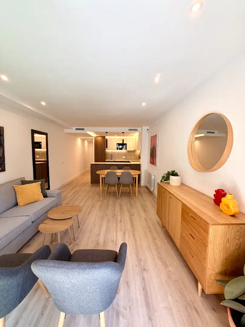 Sala de estar de Piso en venta en Girona con Aire acondicionado, Calefacción y Parquet