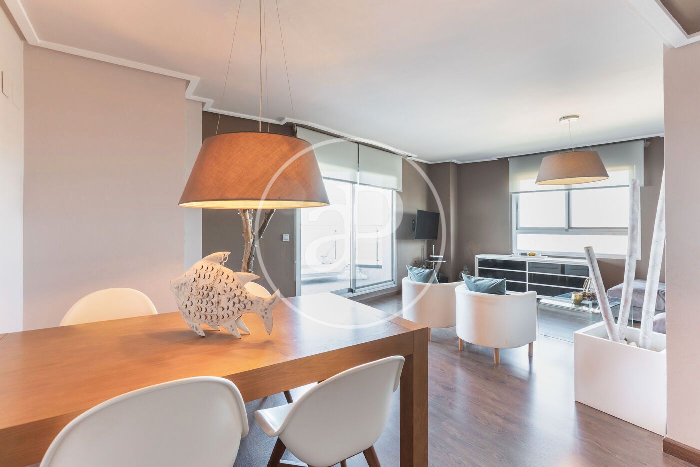 Dining room of Attic for sale in  Valencia Capital  with Air Conditioner, Heating and Private garden