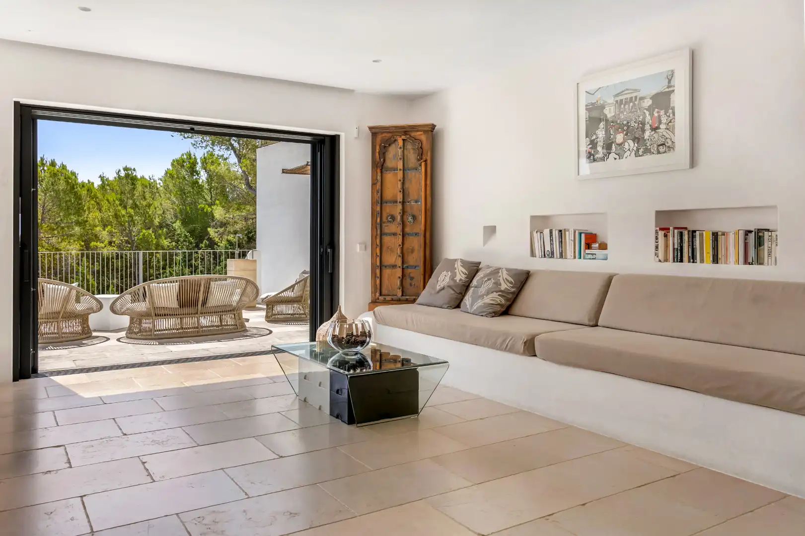 Sala d'estar de Casa o xalet en venda en Santa Eulària des Riu amb Aire condicionat, Calefacció i Jardí privat