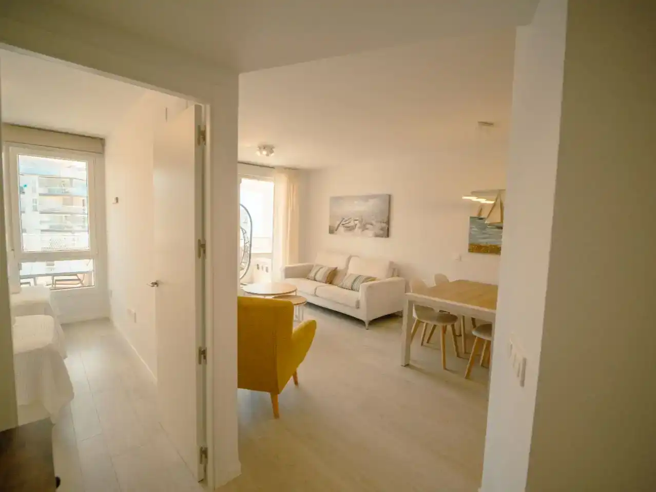 Wohnzimmer von Wohnung zur Miete in Peñíscola / Peníscola mit Klimaanlage, Schwimmbad und Balkon