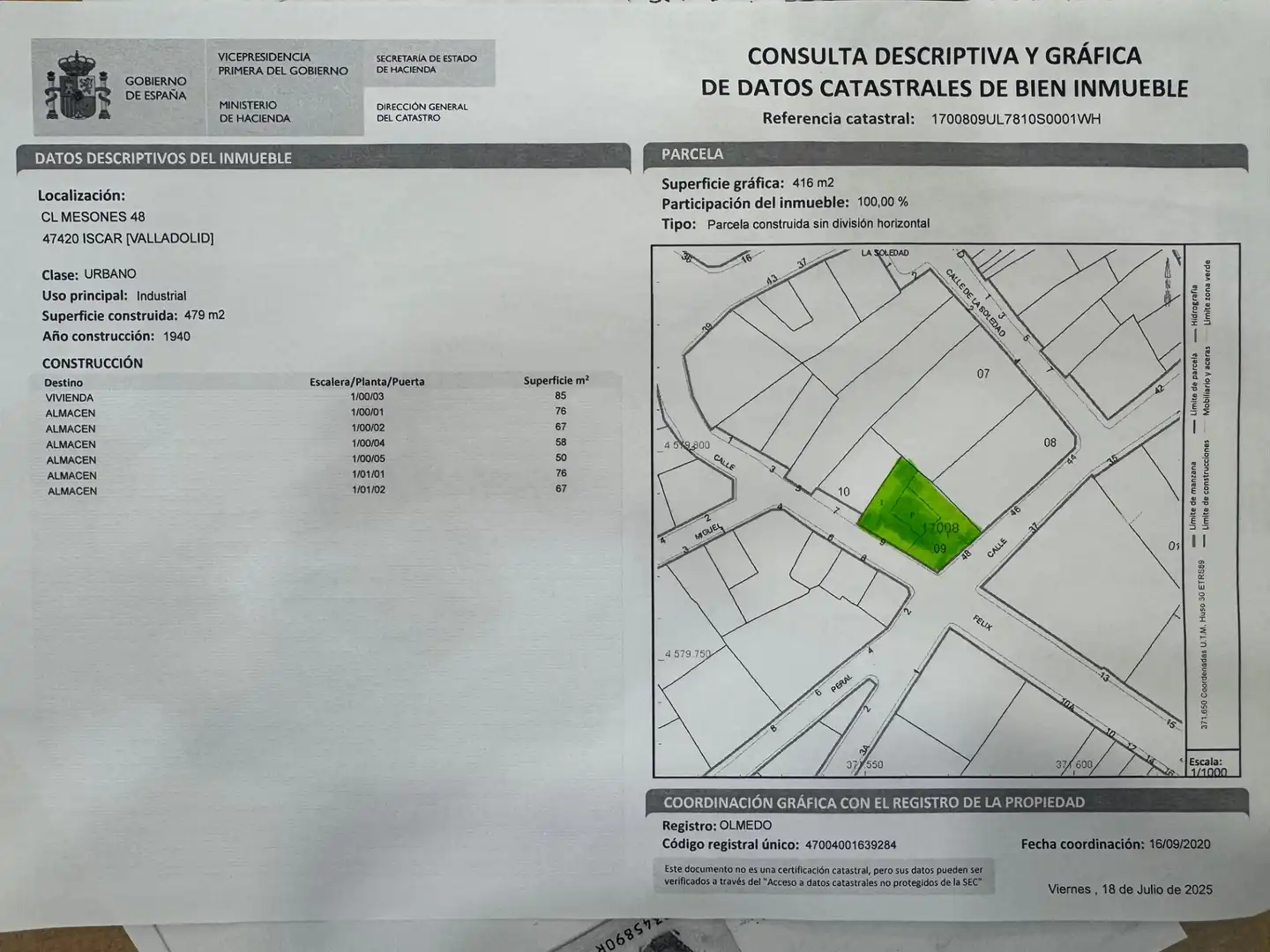 Finca rústica en venta en Íscar con Calefacción, Jardín privado y Trastero