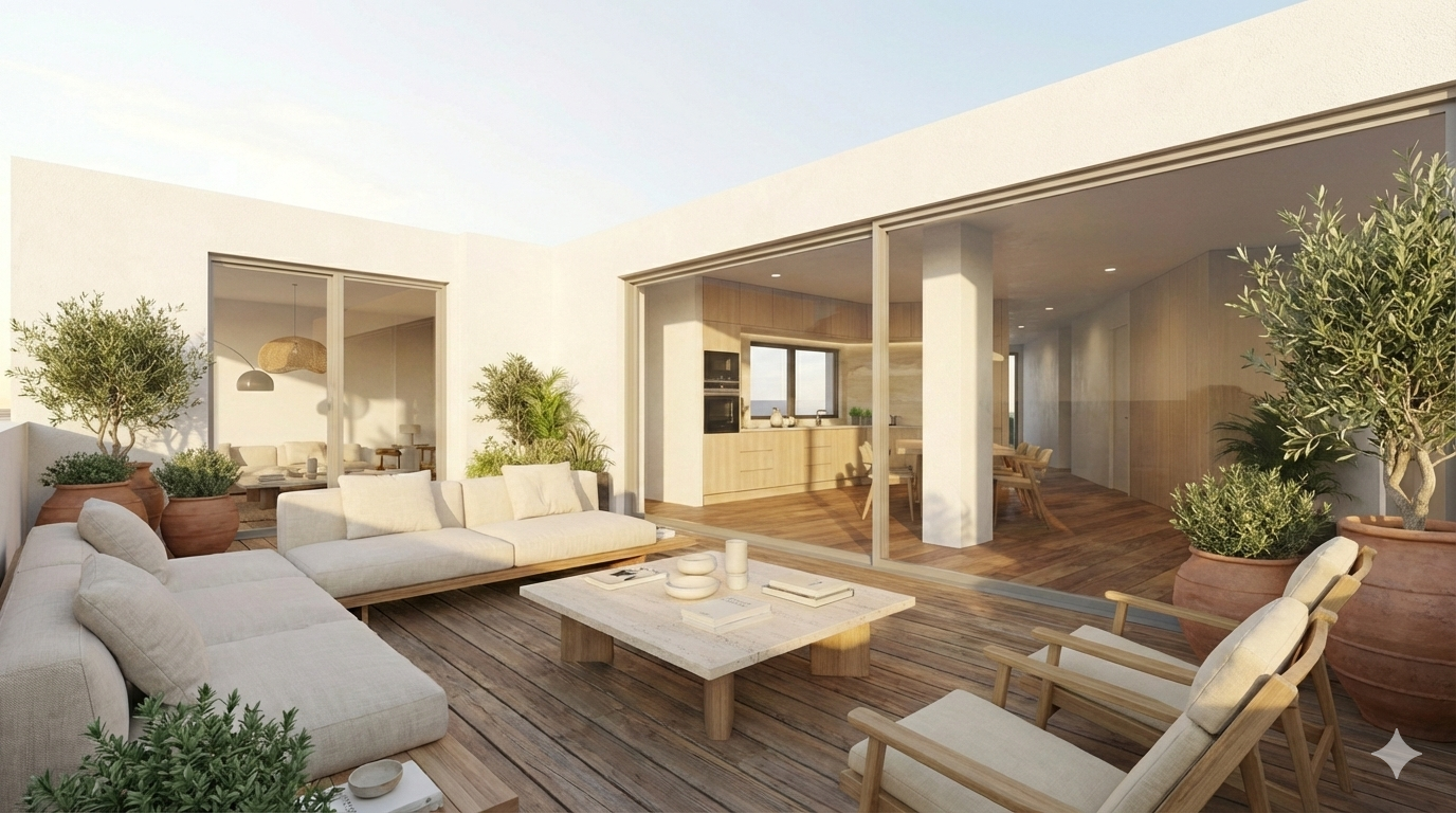 Terraza de Ático en venta en  Valencia Capital con Aire acondicionado, Calefacción y Parquet