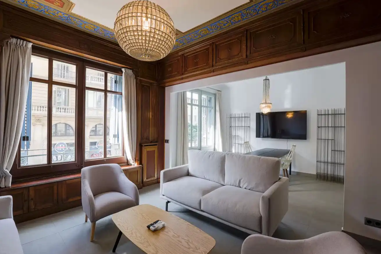 Sala d'estar de Pis en venda en Barcelona amb Aire condicionat, Calefacció i Parquet