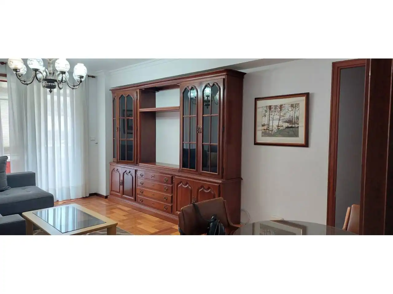 Living room of Flat for rent in Vigo   with Parquet flooring, Terrace and Furnished