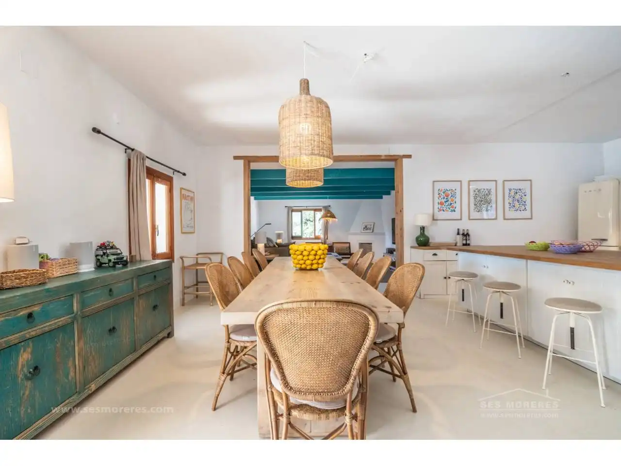 Comedor de Casa o chalet de alquiler en Alaior con Aire acondicionado, Jardín privado y Terraza