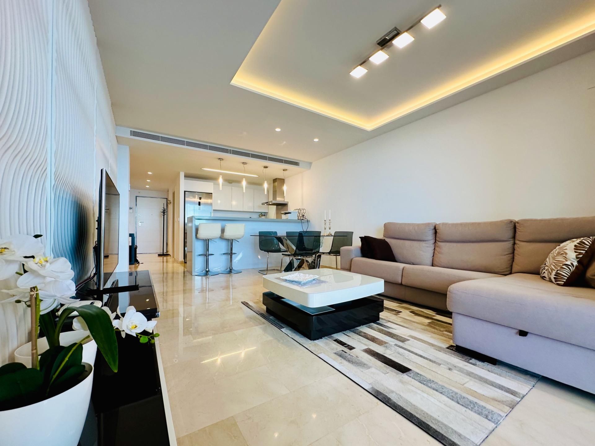 Living room of Apartment to rent in Villajoyosa / La Vila Joiosa  with Air Conditioner, Heating and Terrace