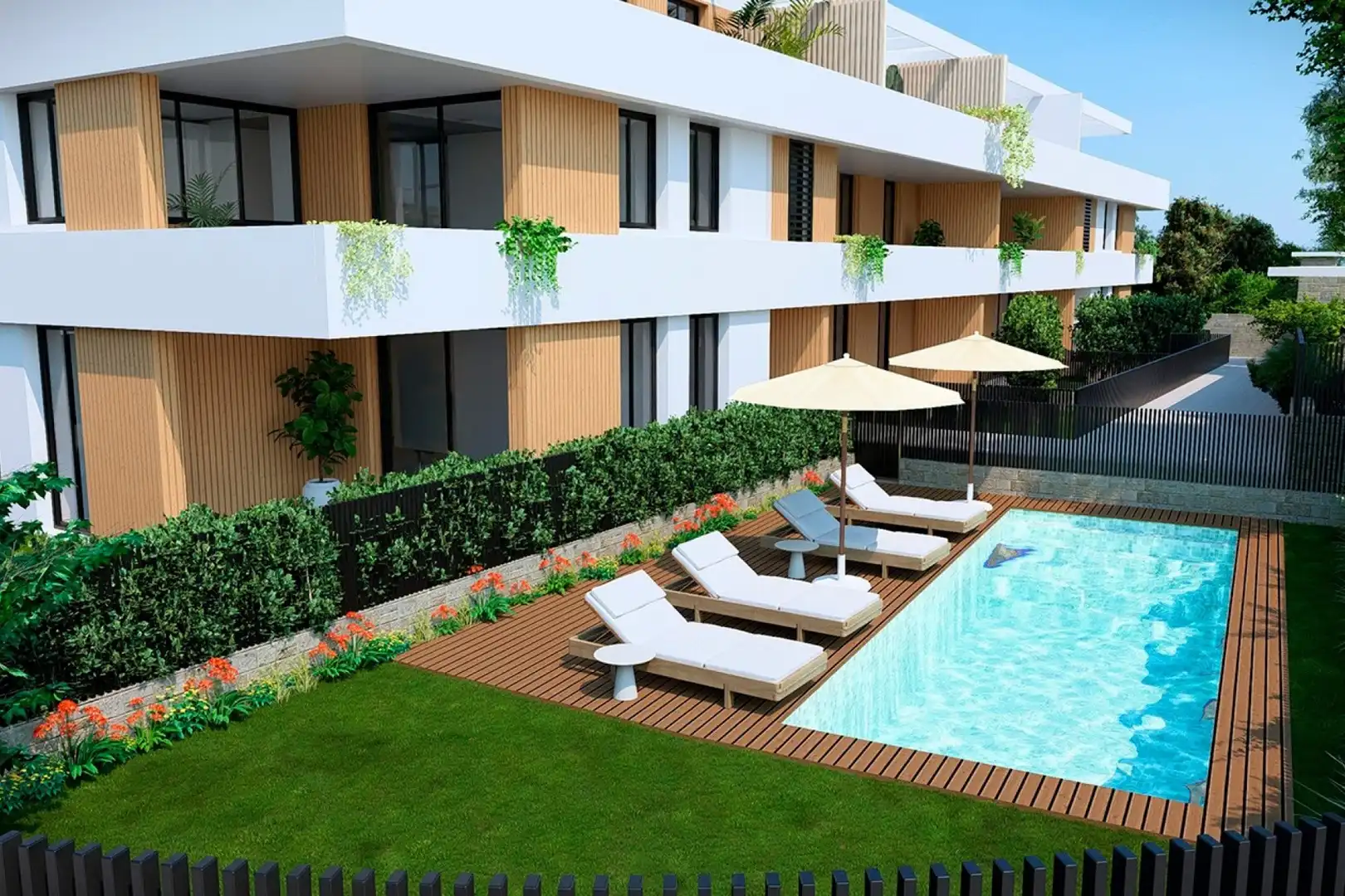 Terrasse von Dachboden zum Verkauf in Jávea / Xàbia mit Klimaanlage, Heizung und Privatgarten