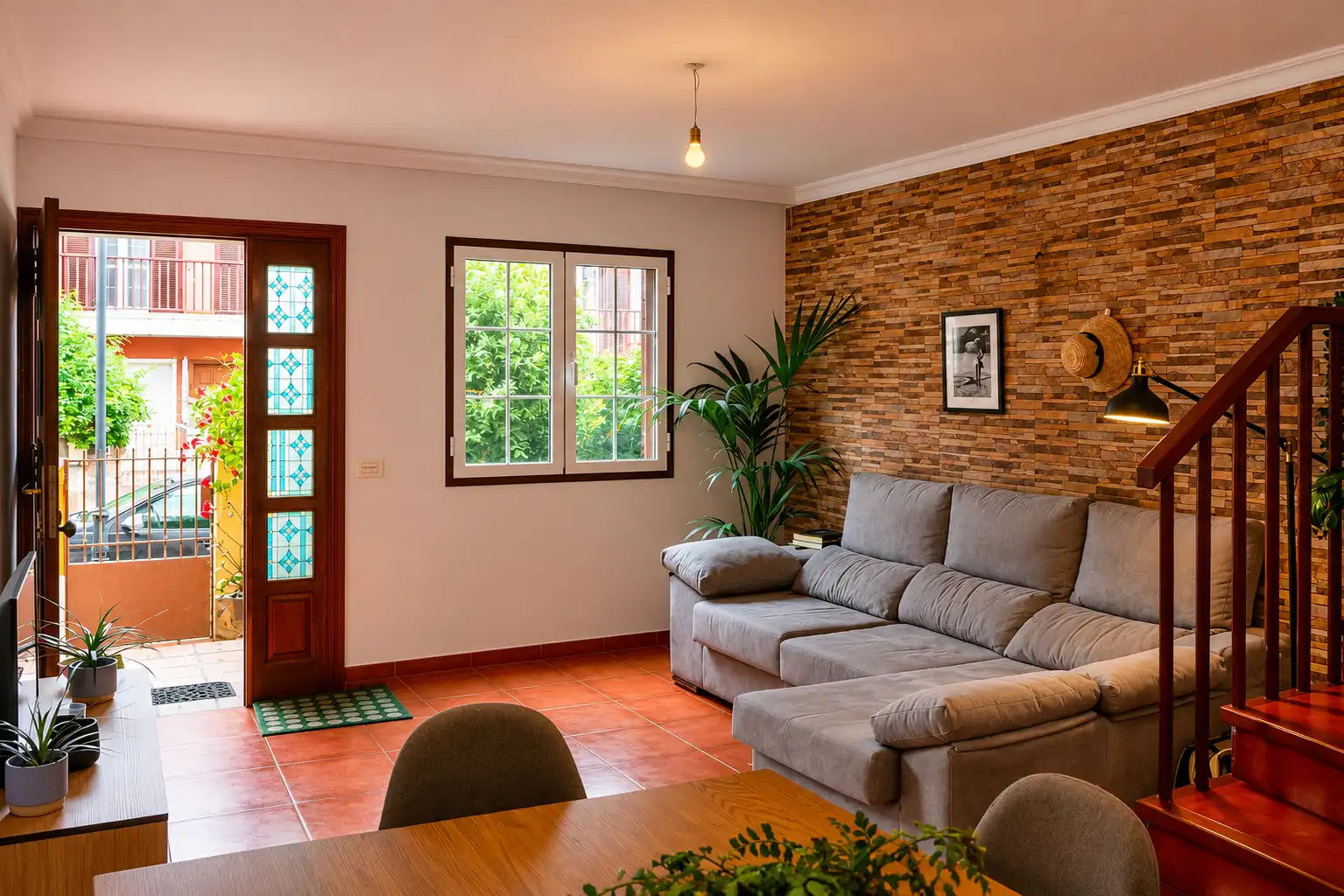 Sala d'estar de Casa adosada en venda en Tacoronte amb Jardí privat, Terrassa i Moblat