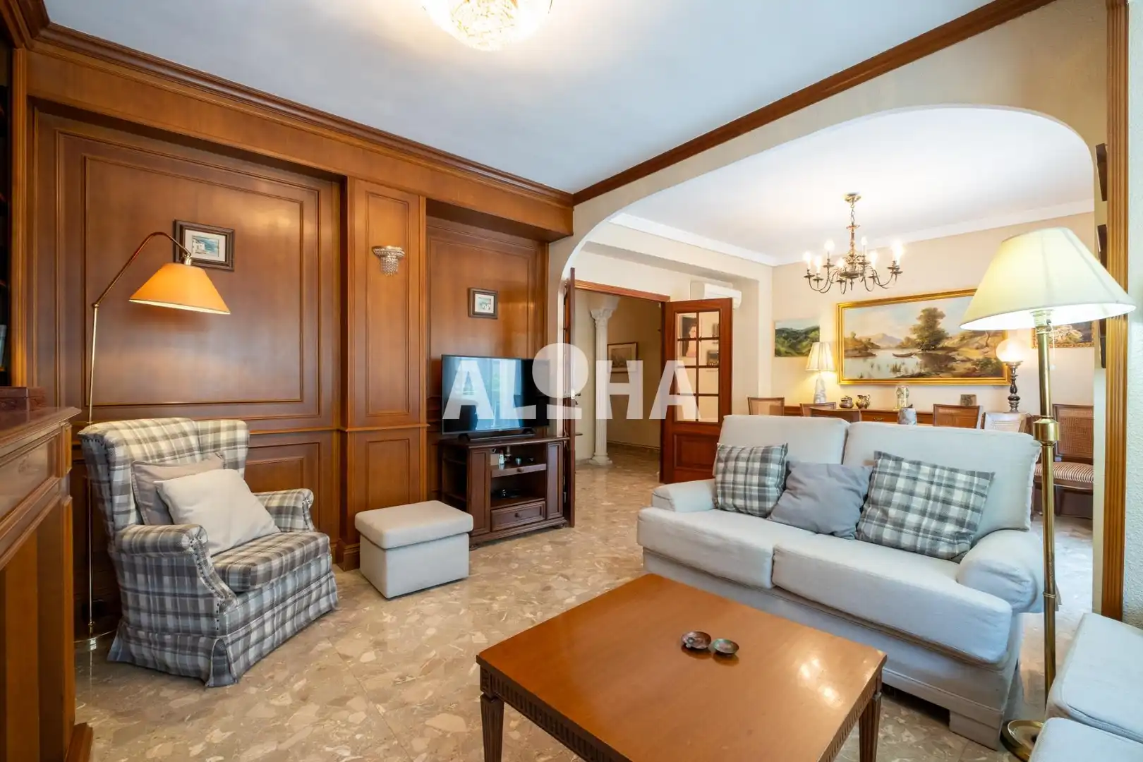 Living room of Flat for rent in Valencia  with Air Conditioner, Heating and Furnished