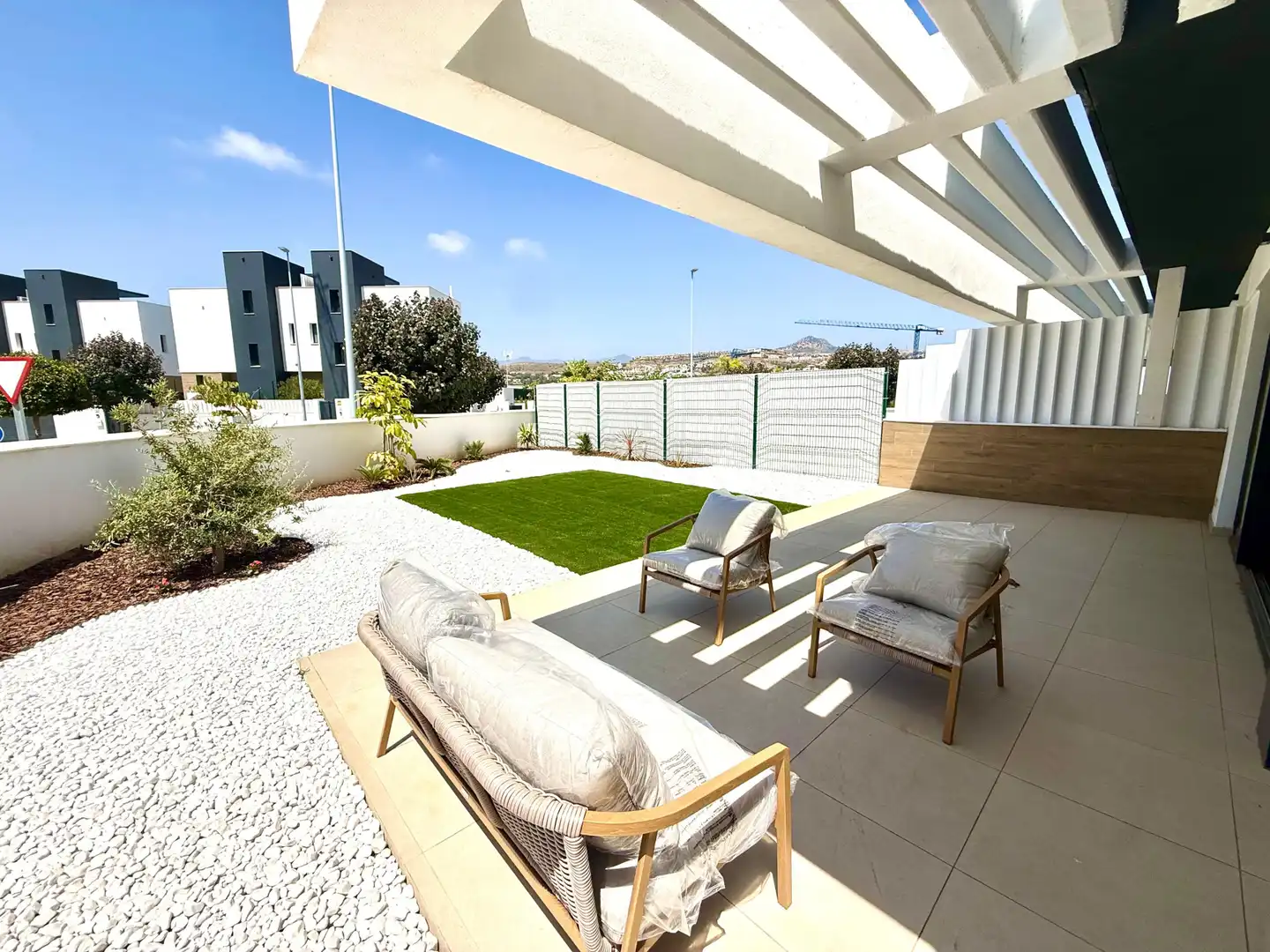 Terraza de Casa adosada de alquiler en Estepona con Aire acondicionado, Calefacción y Jardín privado