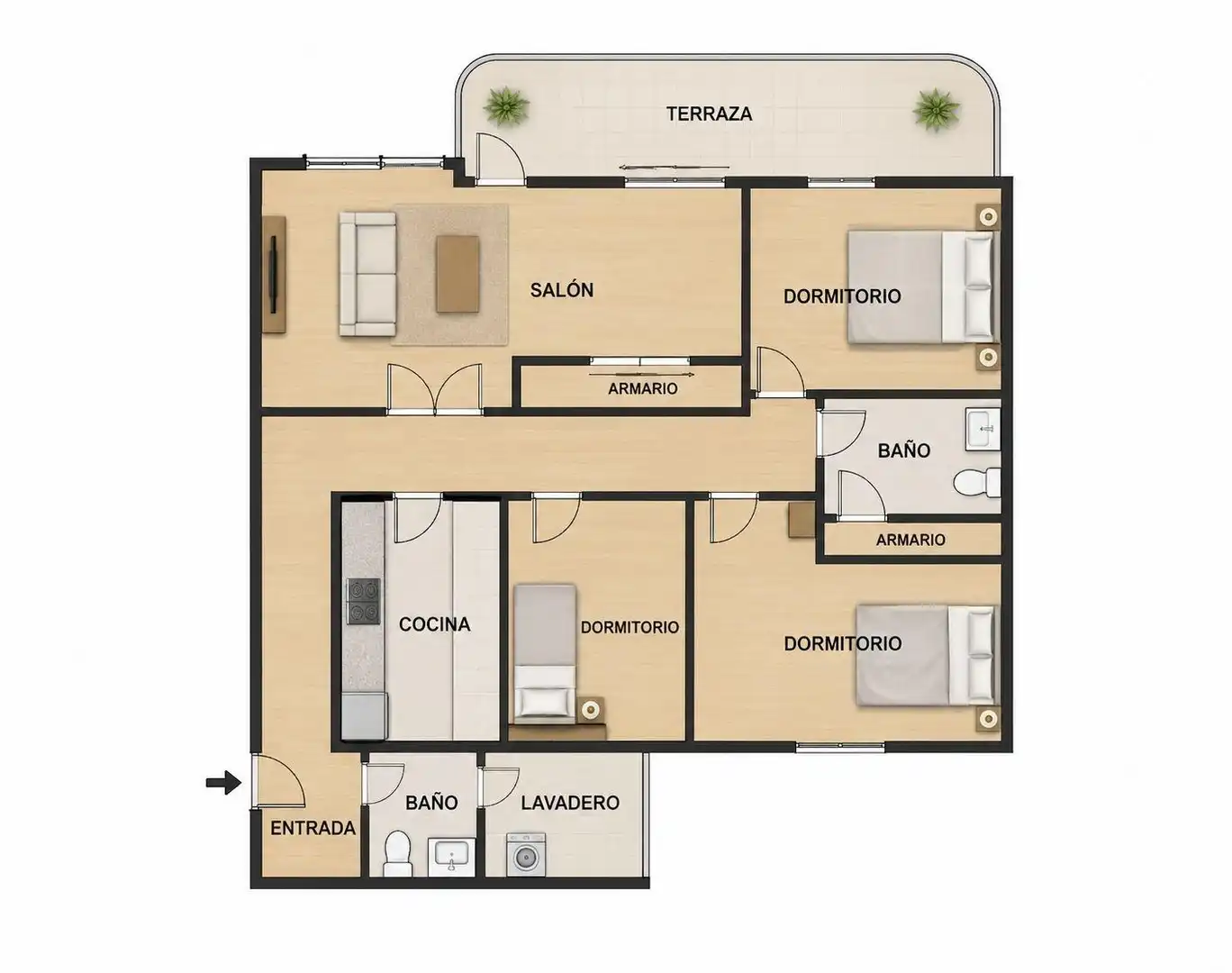 Flat for rent in Santa Pola  with Heating, Terrace and Furnished